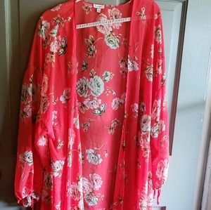 Sheer floral Kimono